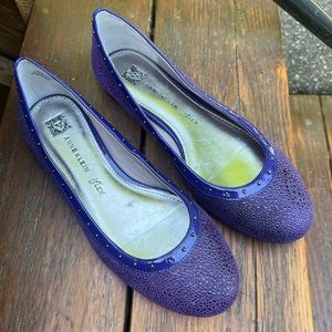 ANNE KLEIN XANDRA IFLEX PURPLE FLATS  SIZE 6